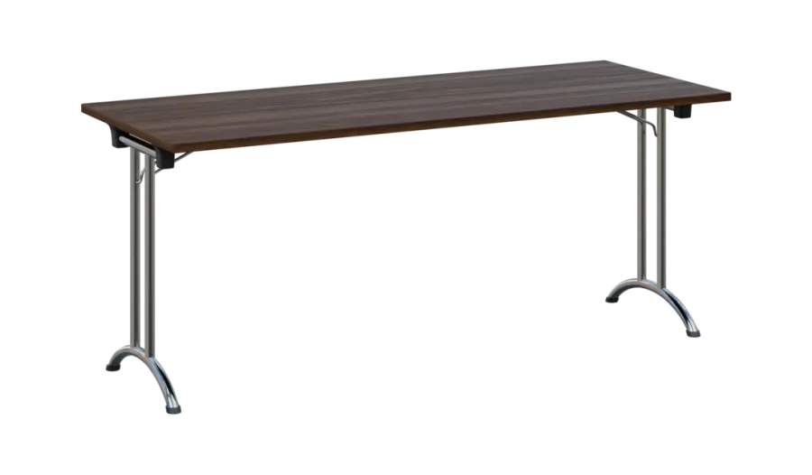 SLC 180 chrom skládací jednací stůl 1800x700, deska 25 mm, podnož chrom, deska ořech královský